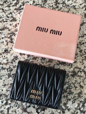MIU MIU Small Matelassé Nappa Leather Wallet